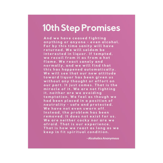 Haler Smith - Poster - Haler Smith Rolled Poster - 10th Step Promises - Vertical Light Pink Matte Finish