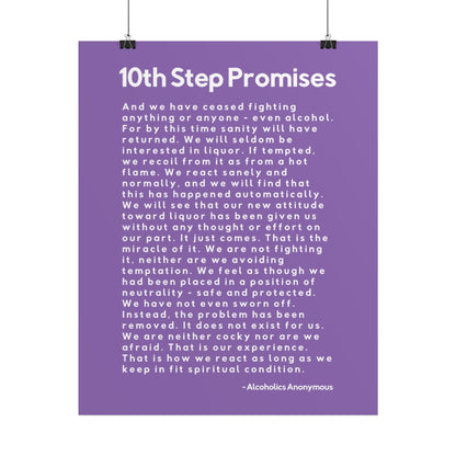 Haler Smith - Poster - Haler Smith Rolled Poster - 10th Step Promises - Vertical Light Purple Matte Finish