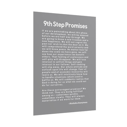 Haler Smith Rolled Poster - 9th Step Promises - Vertical Gray Matte Finish