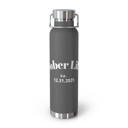 Recovery Insulated Water Bottle 22oz | Sober Life Est. Design 1