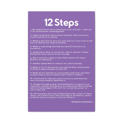 Haler Smith - Canvas - Haler Smith Matte Canvas - 12 Steps - Vertical Light Purple Matte Finish