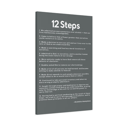 Haler Smith - Canvas - Haler Smith Matte Canvas - 12 Steps - Vertical Dark Gray Matte Finish