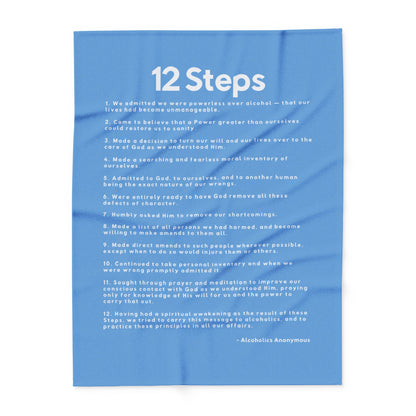 Haler Smith - Home Decor - Haler Smith Polar Fleece Blanket - 12 Steps - Light Blue