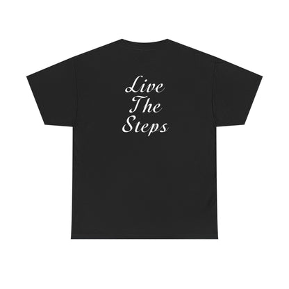 Haler Smith Heavy Cotton Short Sleeve Tee 2XL-5XL - Live The Steps - White Letters
