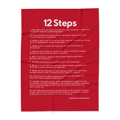 Haler Smith - Home Decor - Haler Smith Polar Fleece Blanket - 12 Steps - Dark Red