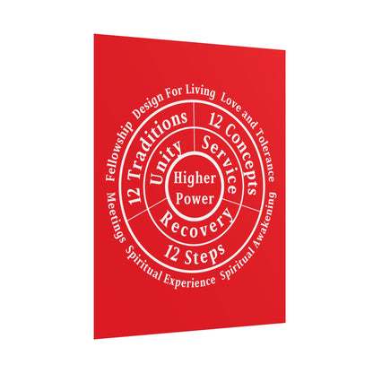 Haler Smith Rolled Poster - Higher Power 1 - Red Matte Finish