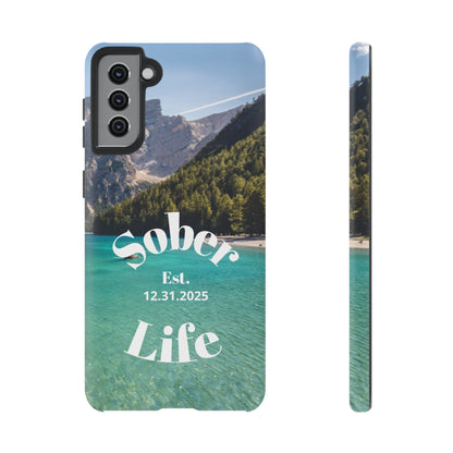 Recovery Phone Case | Sober Life Est. Design 1 | Water Scene Samsung Galaxy Case