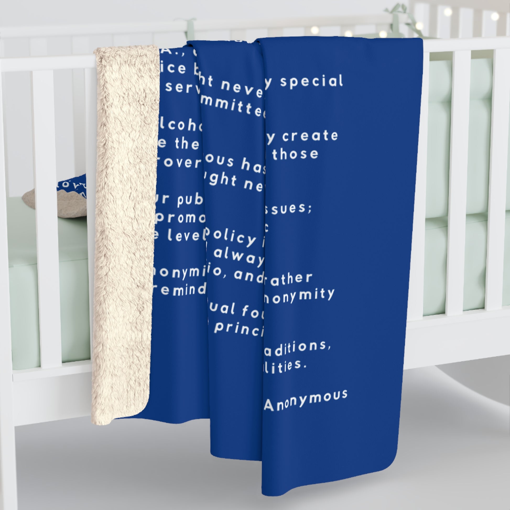 Haler Smith - Home Decor - Haler Smith Sherpa Fleece Blanket - 12 Traditions - Dark Blue