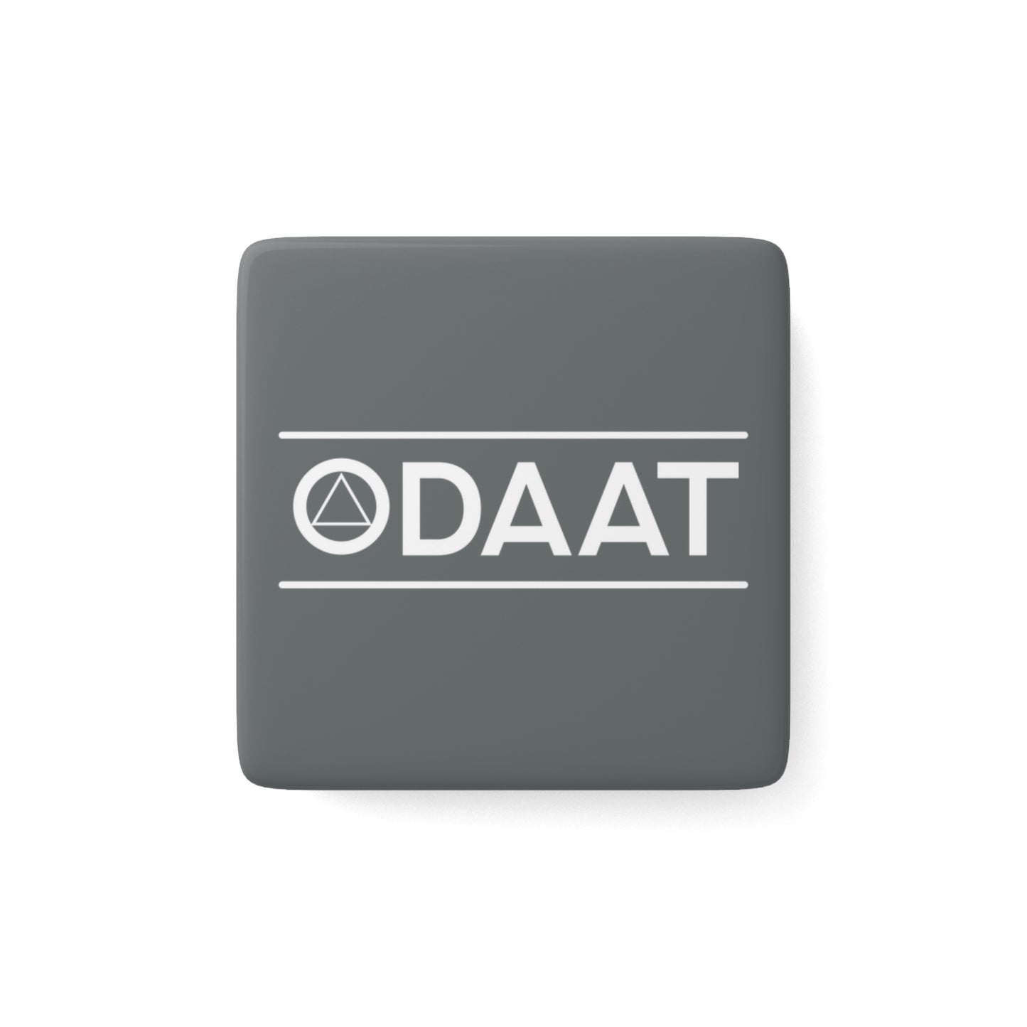 Recovery Square Porcelain Magnet | ODAAT Design 1 | Dark Gray with White Letters