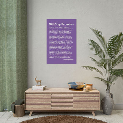 Haler Smith - Poster - Haler Smith Rolled Poster - 10th Step Promises - Vertical Light Purple Matte Finish