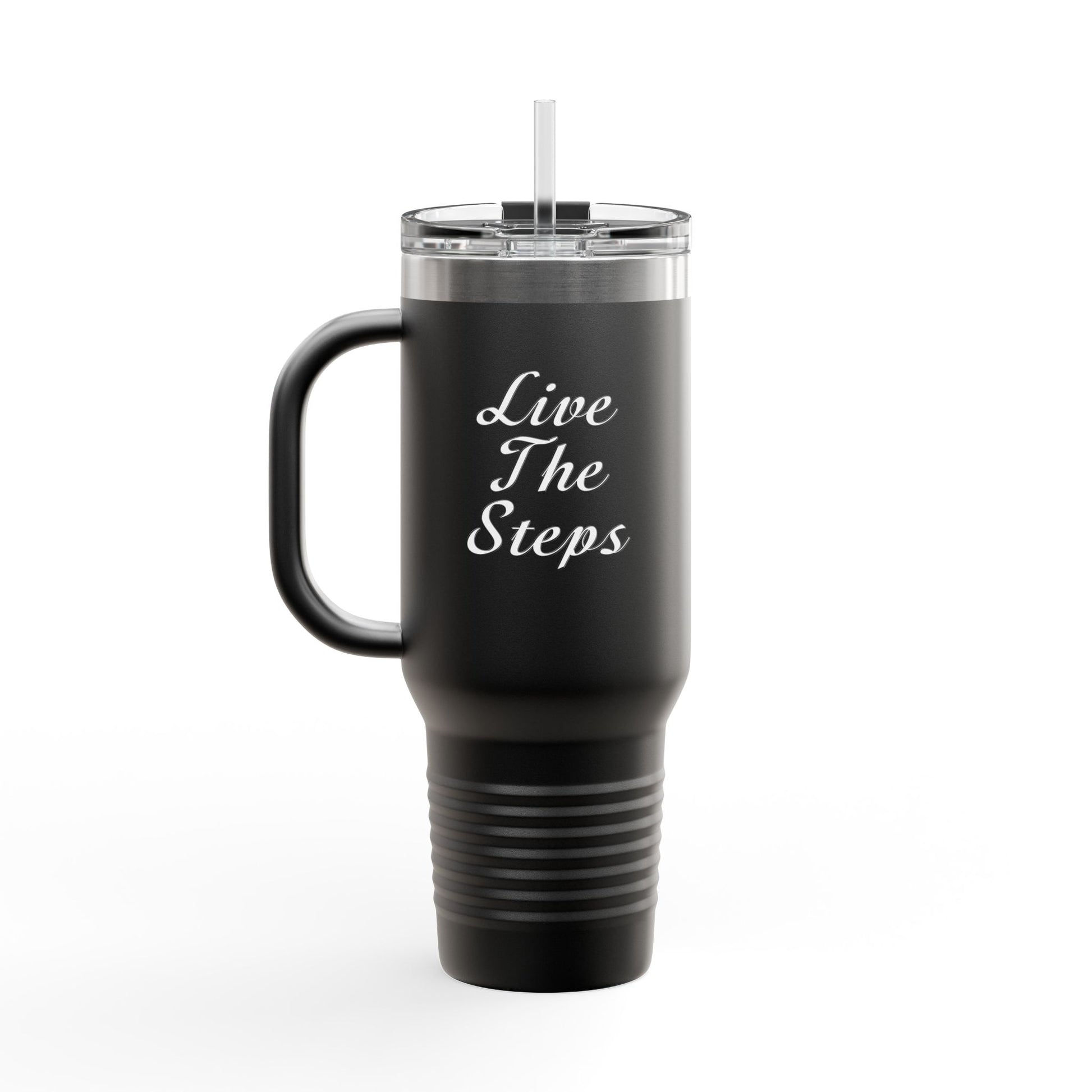 Haler Smith - Mug - Haler Smith Insulated Travel Mug with Straw 40 oz. - Live the Steps - White Letters