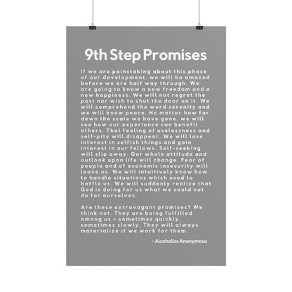 Haler Smith Rolled Poster - 9th Step Promises - Vertical Gray Matte Finish