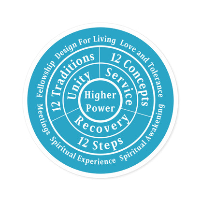 Haler Smith Vinyl Round Sticker - Higher Power 1 - Turquoise