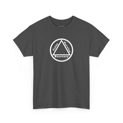 Sobriety Short Sleeve T-Shirt | Unity Service Recovery Design 1 On The Front