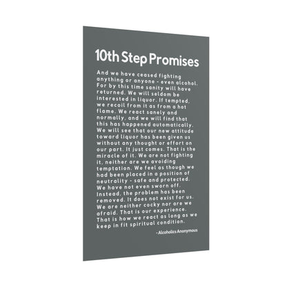 Haler Smith - Poster - Haler Smith Rolled Poster - 10th Step Promises - Vertical Dark Gray Matte Finish