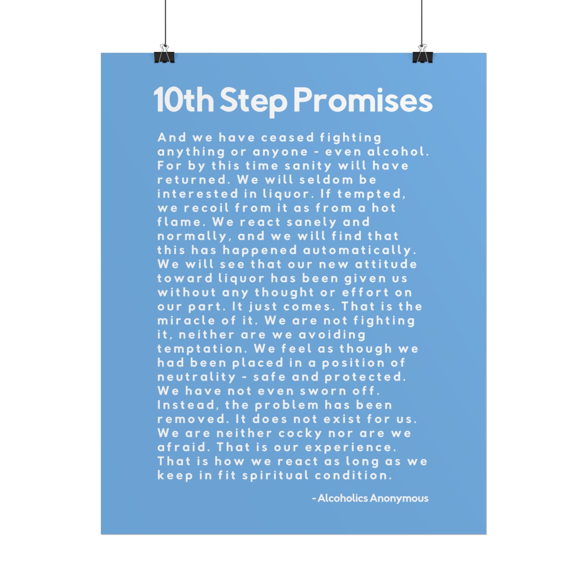 Haler Smith - Poster - Haler Smith Rolled Poster - 10th Step Promises - Vertical Light Blue Matte Finish