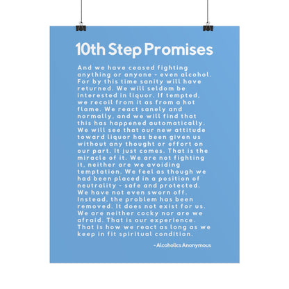Haler Smith - Poster - Haler Smith Rolled Poster - 10th Step Promises - Vertical Light Blue Matte Finish