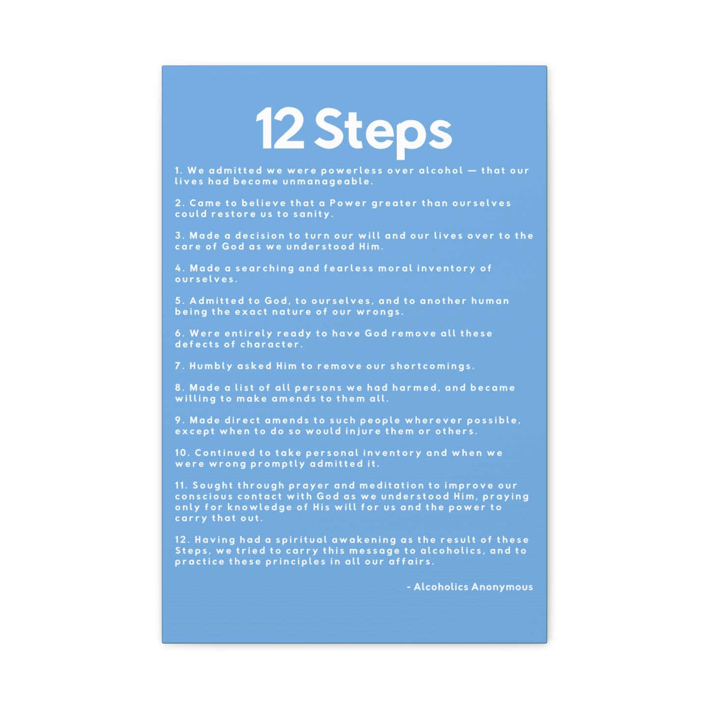 Haler Smith - Canvas - Haler Smith Matte Canvas - 12 Steps - Vertical Light Blue Matte Finish