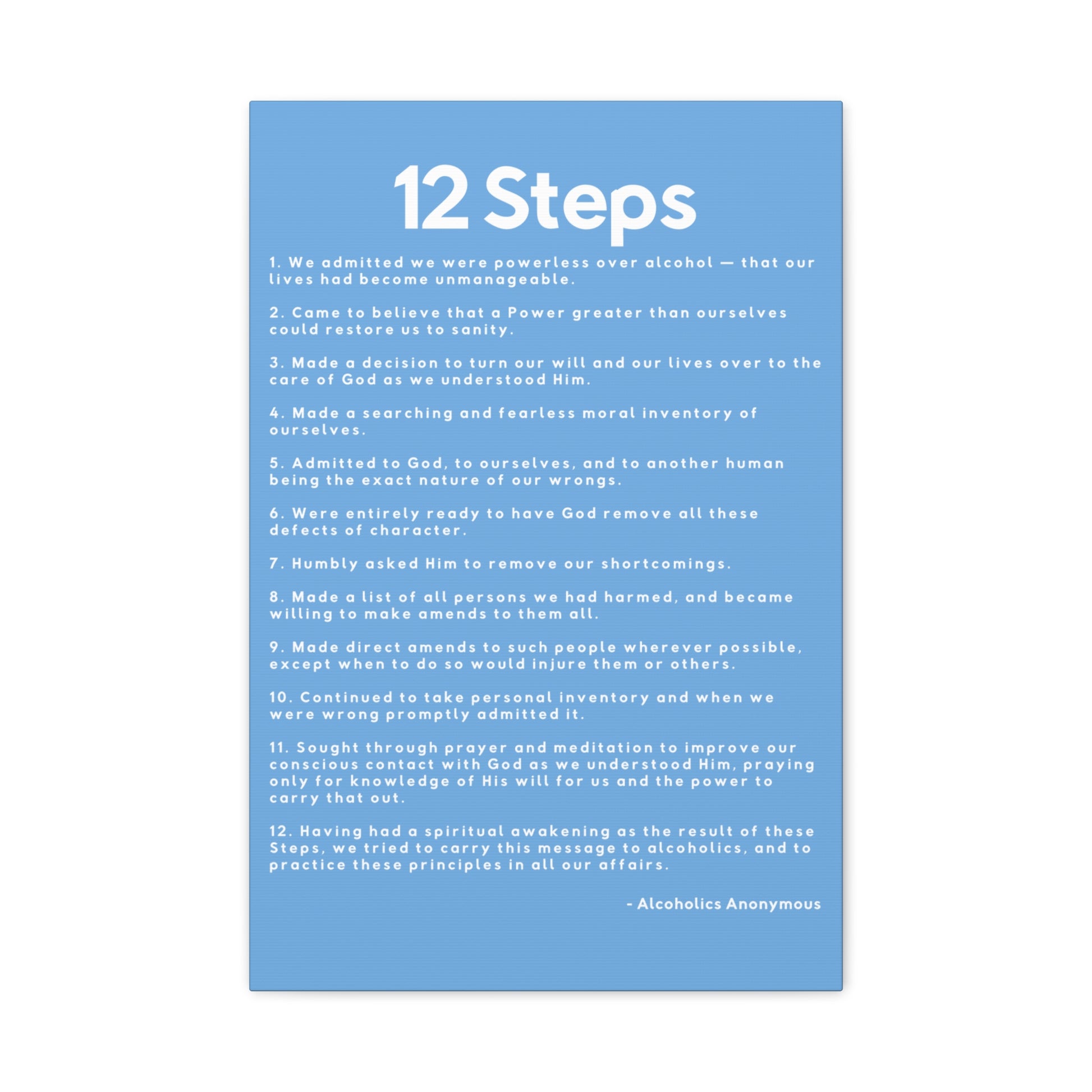 Haler Smith - Canvas - Haler Smith Matte Canvas - 12 Steps - Vertical Light Blue Matte Finish