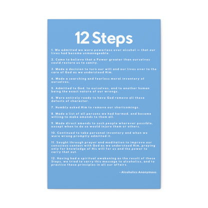 Haler Smith - Canvas - Haler Smith Matte Canvas - 12 Steps - Vertical Light Blue Matte Finish