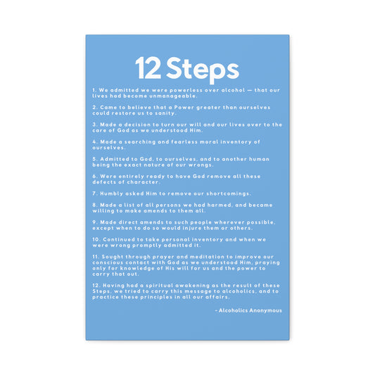 Haler Smith - Canvas - Haler Smith Matte Canvas - 12 Steps - Vertical Light Blue Matte Finish