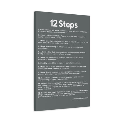 Haler Smith - Canvas - Haler Smith Matte Canvas - 12 Steps - Vertical Dark Gray Matte Finish