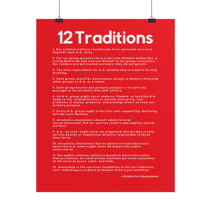 Haler Smith - Poster - Haler Smith Rolled Poster - 12 Traditions - Vertical Red Matte Finish