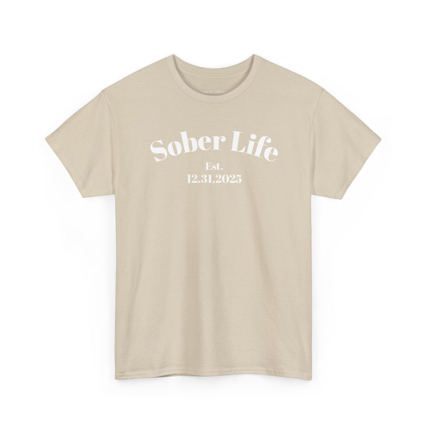 Recovery Short Sleeve T-Shirt | Sober Life Est. Design 1 On The Front