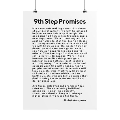 Haler Smith Rolled Poster - 9th Step Promises - Vertical White Matte Finish