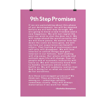 Haler Smith Rolled Poster - 9th Step Promises - Vertical Light Pink Matte Finish