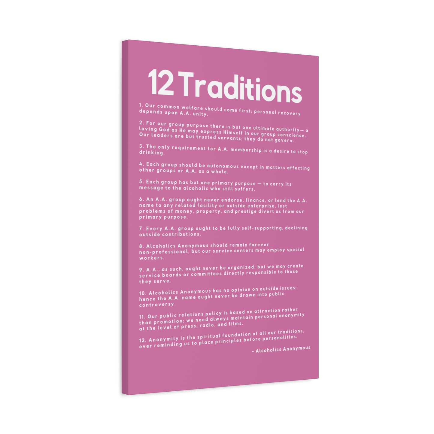 Haler Smith - Canvas - Haler Smith Matte Canvas - 12 Traditions - Vertical Light Pink Matte Finish