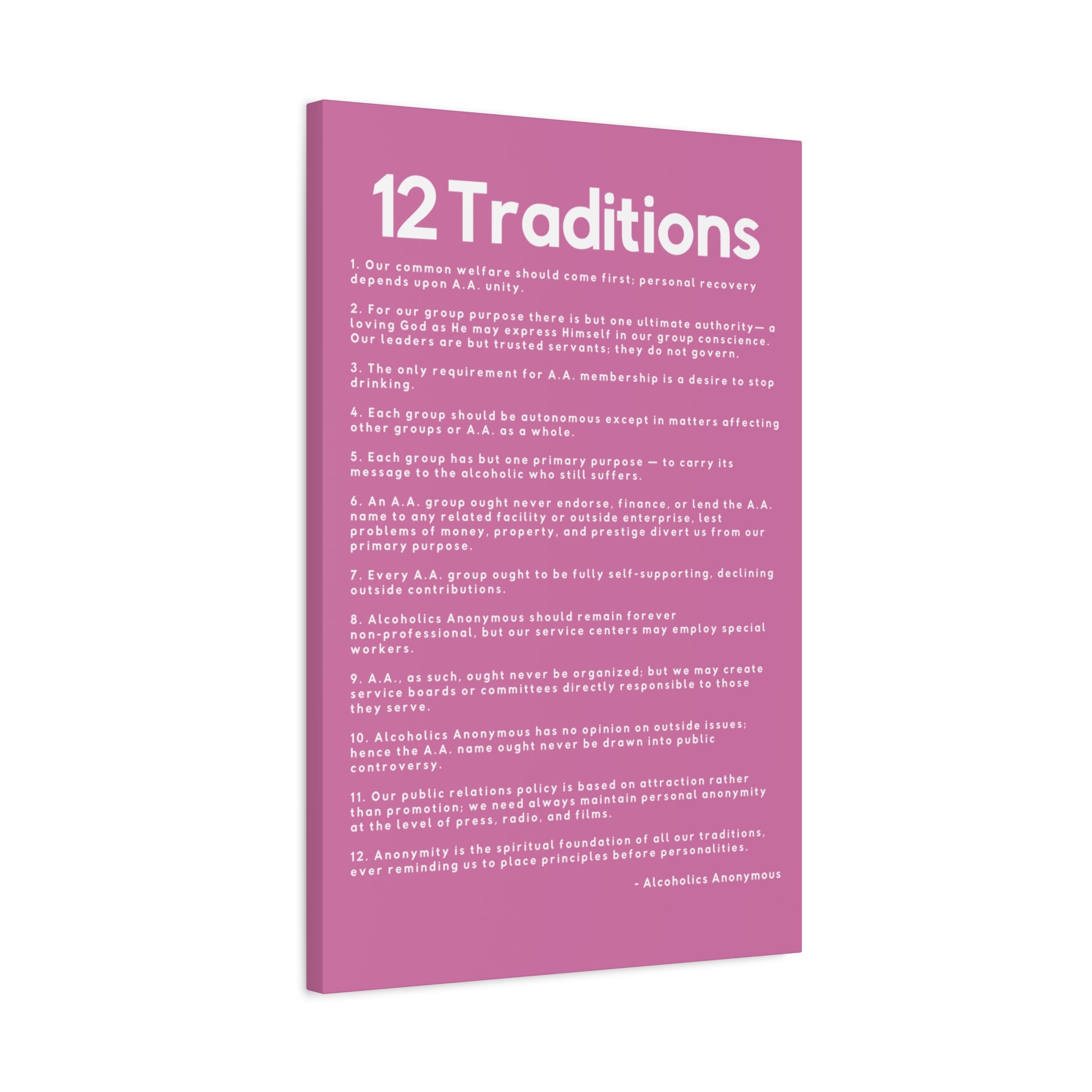 Haler Smith - Canvas - Haler Smith Matte Canvas - 12 Traditions - Vertical Light Pink Matte Finish