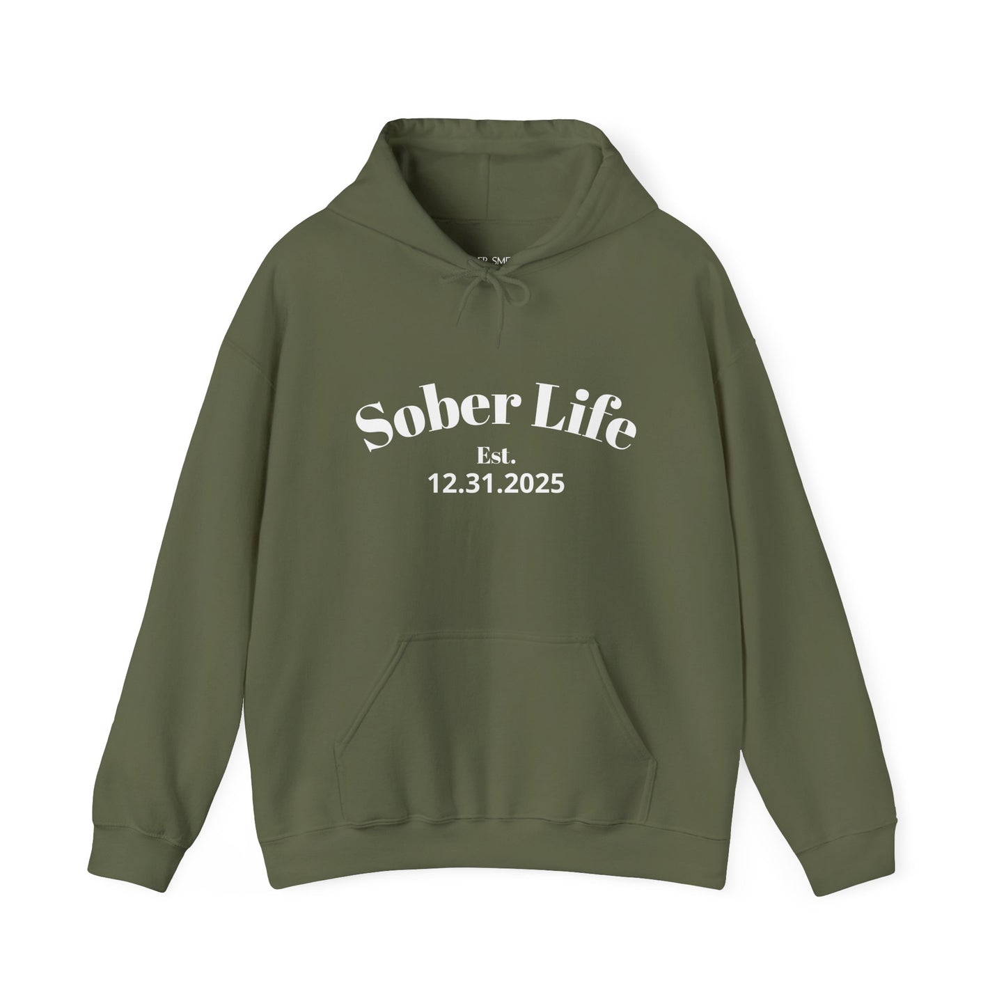 Recovery Hoodie | Sober Life Est. Design 1 On The Front
