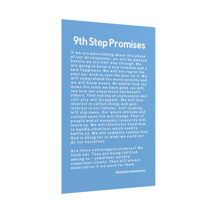 Haler Smith Rolled Poster - 9th Step Promises - Vertical Light Blue Matte Finish
