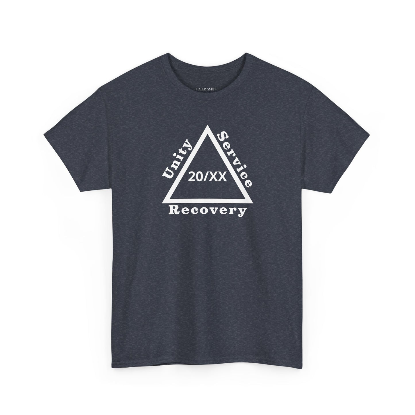 Recovery Short Sleeve T-Shirt | Unity Service Recovery Sobriety Years Design 1 On The Front