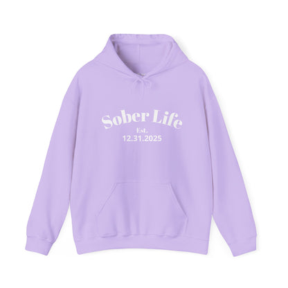 Recovery Hoodie | Sober Life Est. Design 1 On The Front