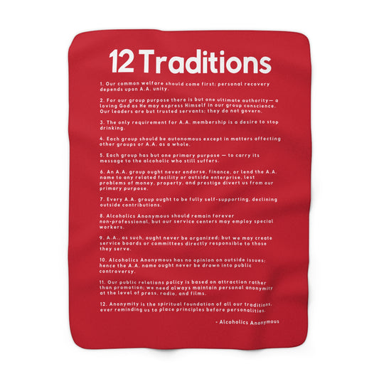 Haler Smith - Home Decor - Haler Smith Sherpa Fleece Blanket - 12 Traditions - Dark Red