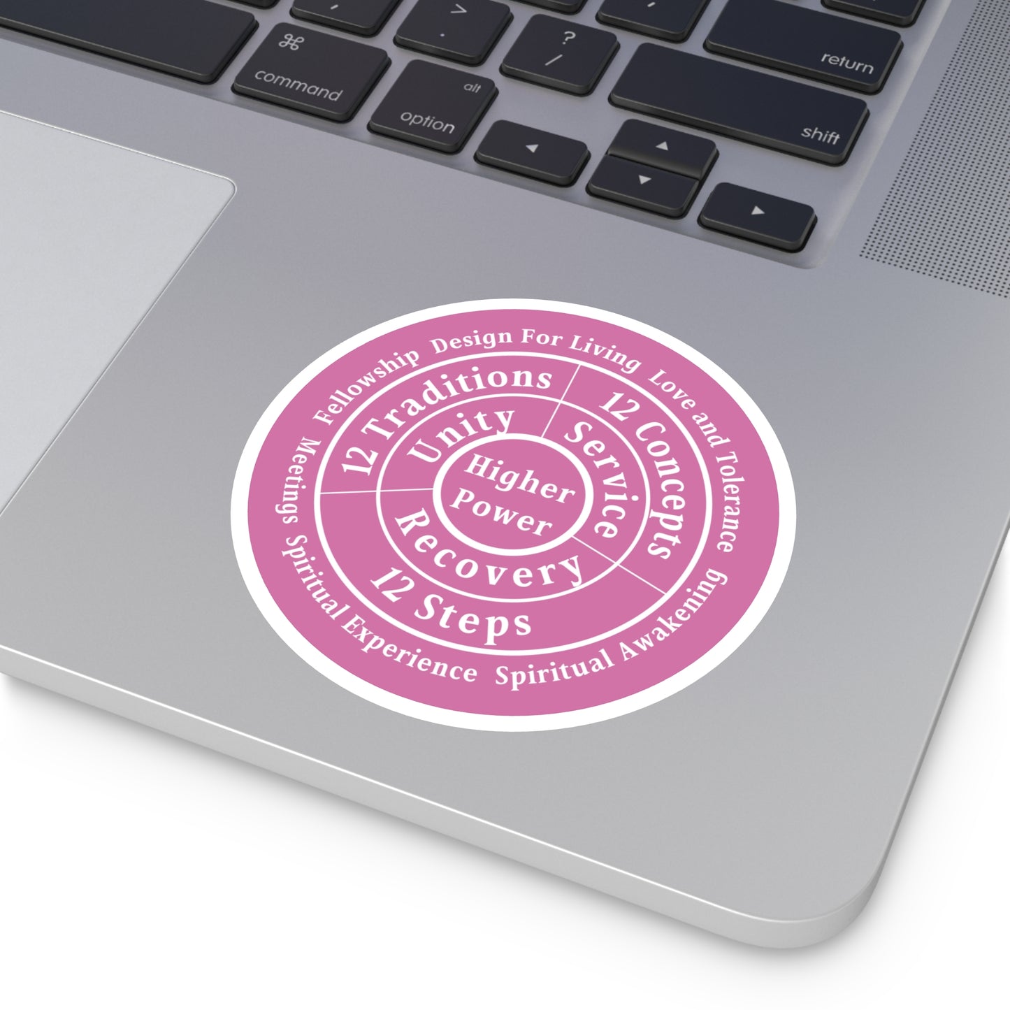 Haler Smith Vinyl Round Sticker - Higher Power 1 - Light Pink