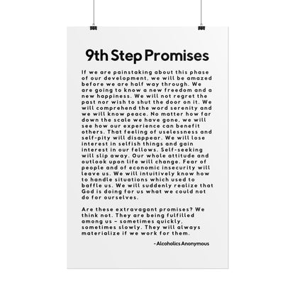 Haler Smith Rolled Poster - 9th Step Promises - Vertical White Matte Finish