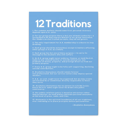 Haler Smith - Canvas - Haler Smith Matte Canvas - 12 Traditions - Vertical Light Blue Matte Finish