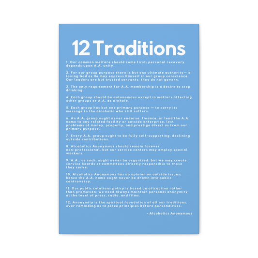 Haler Smith - Canvas - Haler Smith Matte Canvas - 12 Traditions - Vertical Light Blue Matte Finish