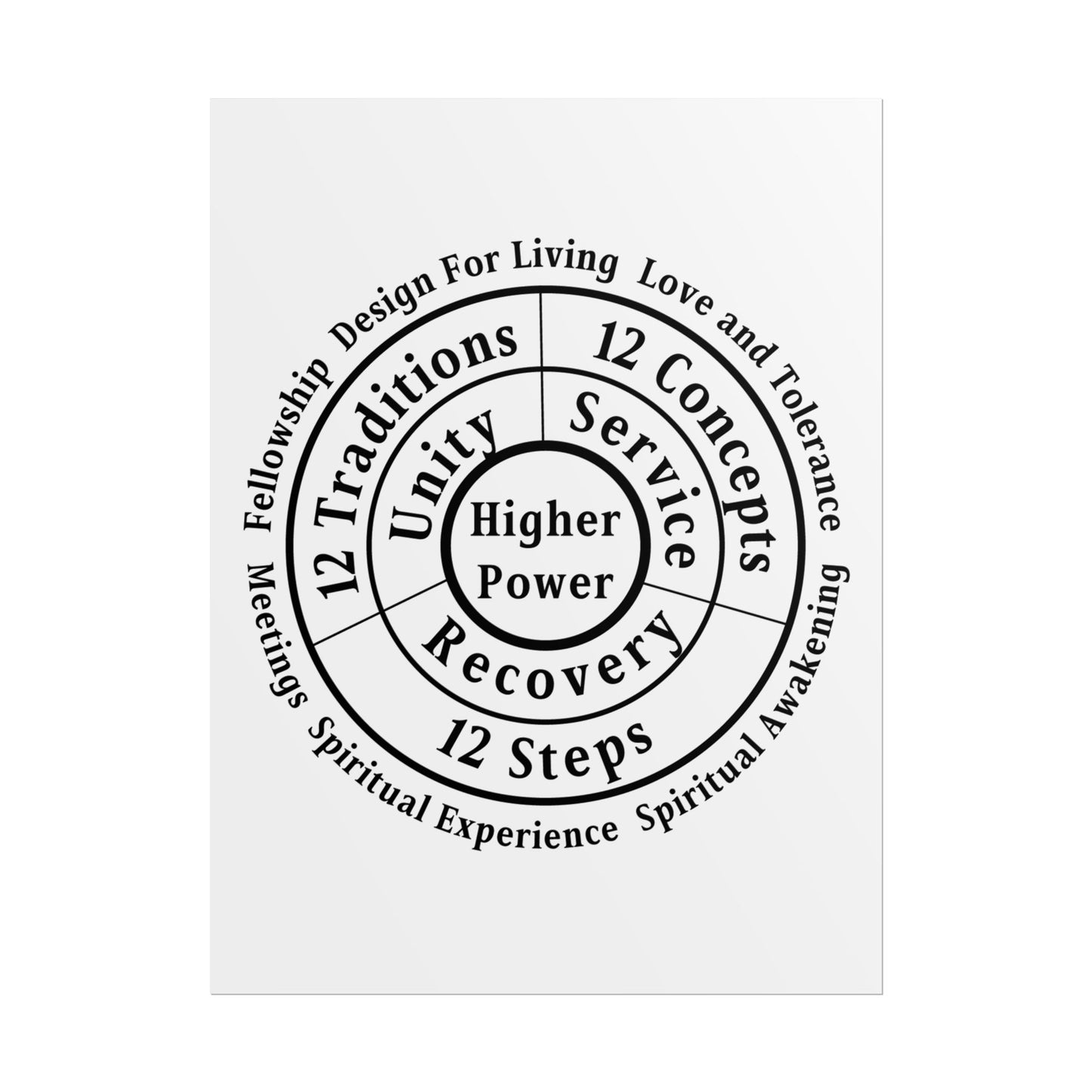 Haler Smith Rolled Poster - Higher Power 1 - White Matte Finish - Black Letters