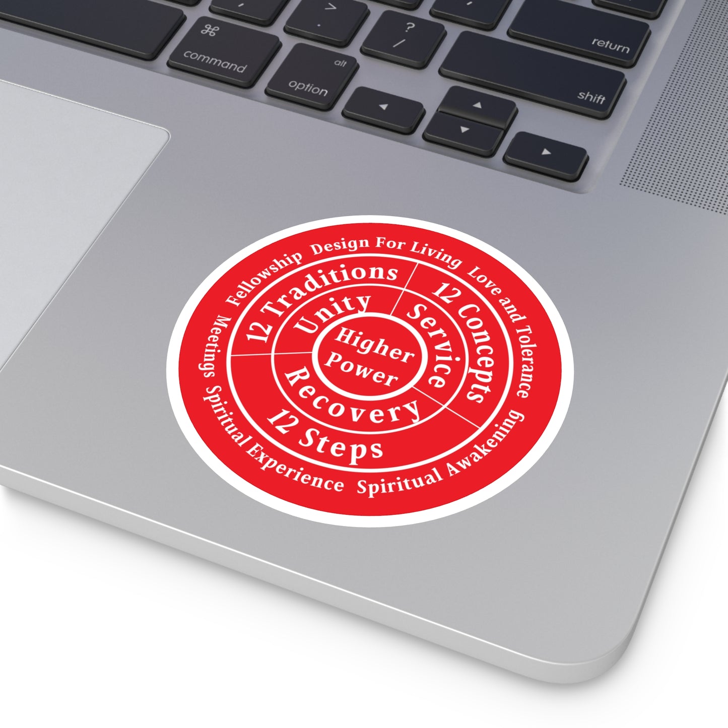 Haler Smith Vinyl Round Sticker - Higher Power 1 - Red