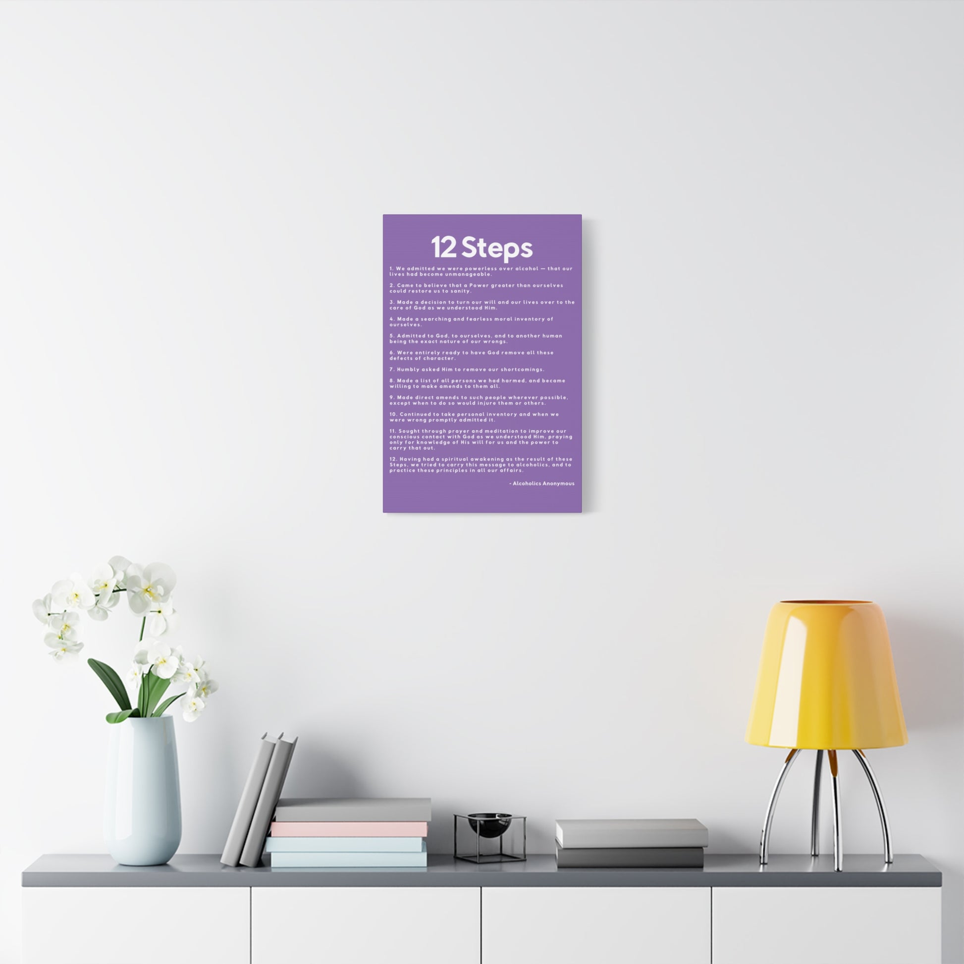 Haler Smith - Canvas - Haler Smith Matte Canvas - 12 Steps - Vertical Light Purple Matte Finish
