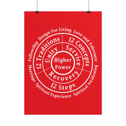 Haler Smith Rolled Poster - Higher Power 1 - Red Matte Finish