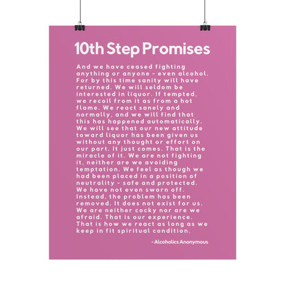 Haler Smith - Poster - Haler Smith Rolled Poster - 10th Step Promises - Vertical Light Pink Matte Finish