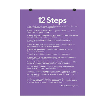 Haler Smith - Poster - Haler Smith Rolled Poster - 12 Steps - Vertical Light Purple Matte Finish
