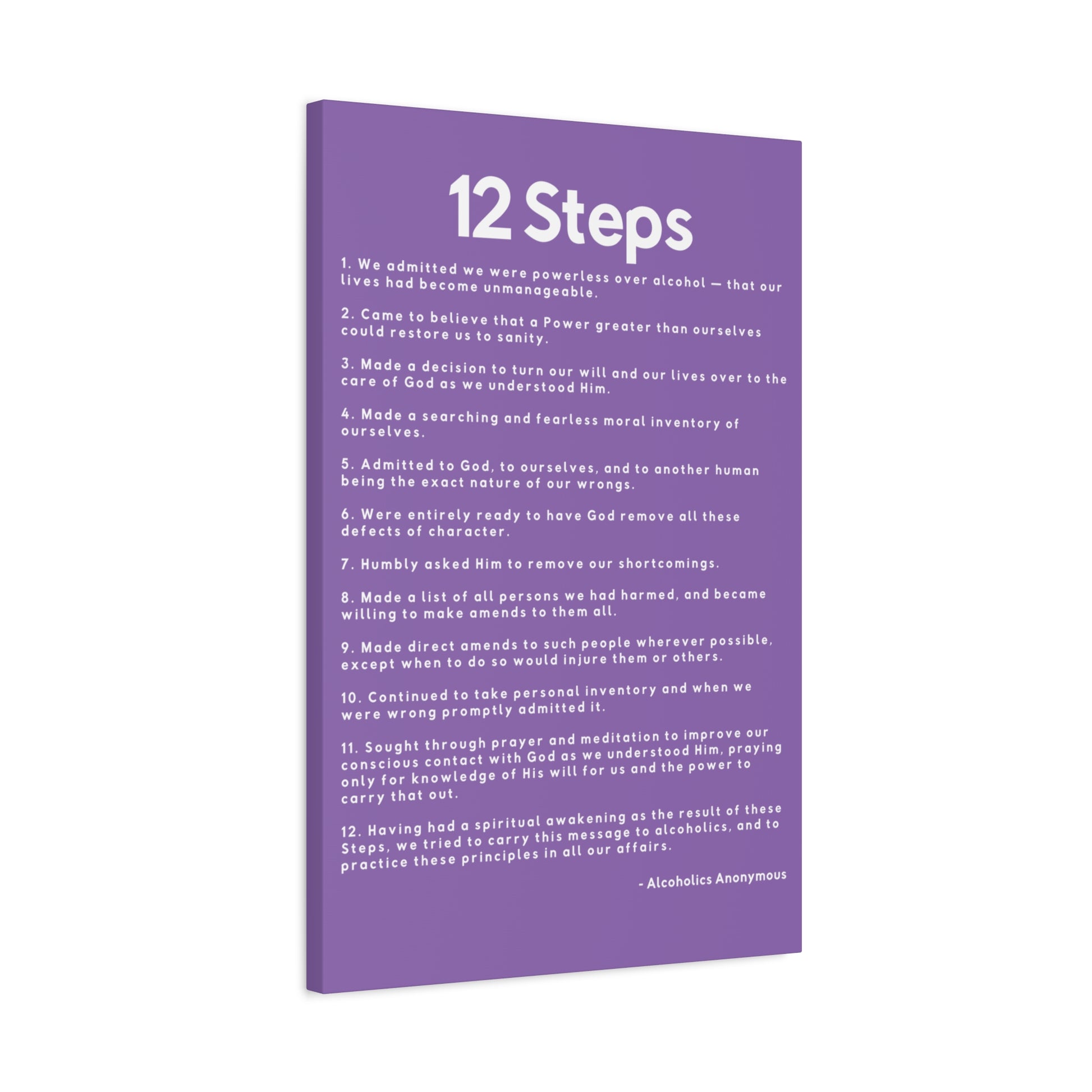 Haler Smith - Canvas - Haler Smith Matte Canvas - 12 Steps - Vertical Light Purple Matte Finish