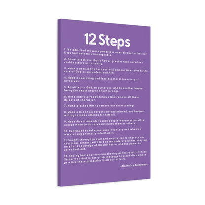 Haler Smith - Canvas - Haler Smith Matte Canvas - 12 Steps - Vertical Light Purple Matte Finish