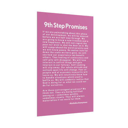 Haler Smith Rolled Poster - 9th Step Promises - Vertical Light Pink Matte Finish